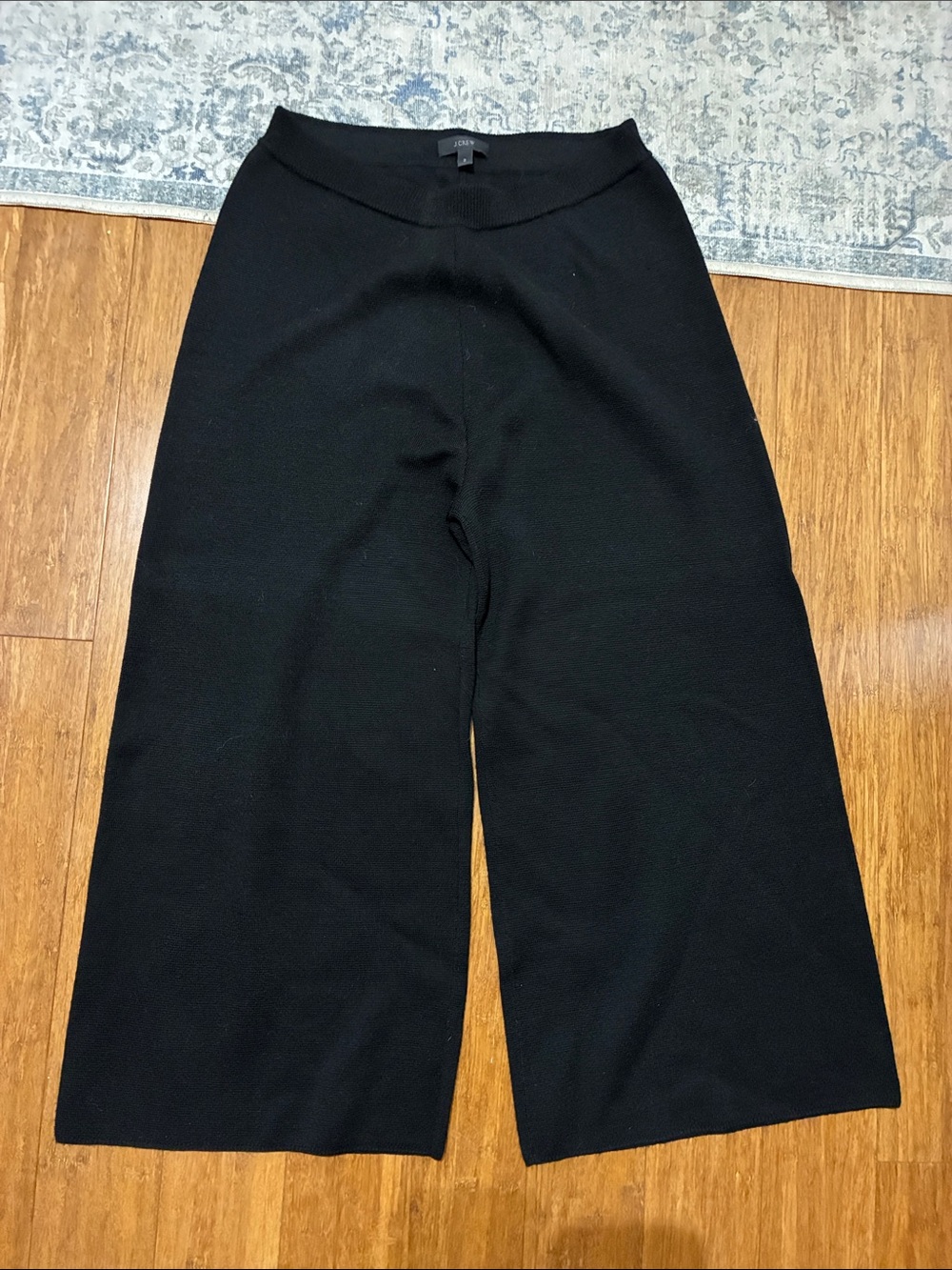 J crew Wide-Leg Knit Pants - Black - size 2 - 100% merino wool